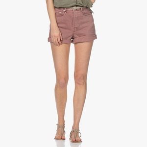 rag & bone Maya High-Rise Shorty Shorts Light Plum Size 31